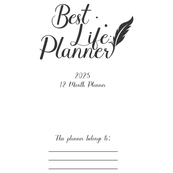 Launching  9/2/2024   Horizontal, 2025 12 Month Best Life Planner